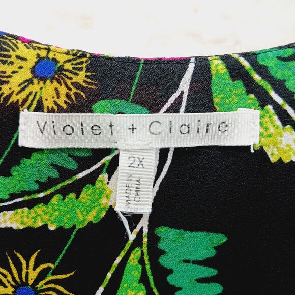 Blouse Size 2X Floral Tropical Whimsycore Fairy Bold Maximalist Vacation Resort - Picture 16 of 16